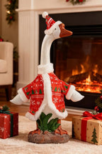 Christmas Porch Goose Outfit - 23" Goose Costume Festive Outfit for Cement Plastic Porch Goose Statue – Funny Outdoor Christmas Decor,Lawn Yard Decor,Patio & Garden Party