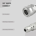 Ball Valve Pressure Washer for Hot Water, Stainless Steel, 3/8” Quick Connect Shut Off Valve for High Power Washer Gun and Hose, 5000 PSI