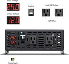 WZRELB 1000W 24VDC 120VAC Pure Sine Wave Power Inverter with 2 AC Outlets Wired Remote Control Car Inverter (RBP-100024WR)