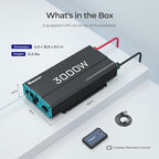 Renogy Inverter P2 3000 watt Pure Sine Wave Inverter, Solar Car Power Inverter 12V to 120V AC Converter for RV, Truck, Camping, Home Backup, Outdoor, Emergency, Off-Grid Living, 16.4FT Remote Control