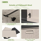 Patiowell 26 cu.ft Plastic Outdoor Storage Shed, Lockable Waterproof Resin Outdoor Storage Cabinet Tool Shed for Garden Tools, Garbage Cans, Pool Supplies, Beige(Not Include Shelves)