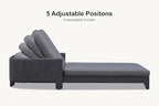 PURPLE LEAF Patio Furniture Set with 2 Person Lounge Chair 7 Pieces Outdoor Conversation Sets PP Rope Patio Sofa with Cushions and Table Deep Seating Furniture for Porch Lawn Backyard Gray
