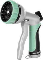 RESTMO Garden Hose Nozzle, Heavy Duty Metal Water Hose Nozzle with 7 Adjustable Spray Patterns, High Pressure Hand Sprayer with Flow Control, Best for Watering Plant & Lawn, Washing Car & Pet, Cyan