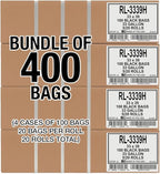Aluf Plastics T-Tough Roll Pack Low Density Repro Blend Star Seal Coreless Rolls Bag, 33 Gallon 1.2 Mil, 39" Length x 33" Width, H Strength, Black (Pack of 400)