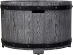 Afterglow Outdoor 36" Round TerraFdab Propane Fire Pit Table for Outside Patio Backyard Garden, Firepit Table with Weather Cover and Lava Rocks(Gas Tank not Included)，50000 BTU, Wood Look(Grey)