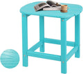 Plawdlik Hdpe Outdoor Adirondack Side Table, Wooden Textured, Set for Patio, Garden, Porch, Pool Composite Patio, Backyard, Bathroom and Indoor, Maintenance & Weather Resistant(Aruba Blue)
