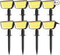 Solar Spot Lights Outdoor, Ultra Bright Solar Garden Lights Warm White, IP68 Waterproof Landscape Spotlights, 800LM 2700K for Yard Garden Wall Driveway, 8 Pack