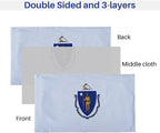 Bradford Massachusetts Flag 3x5 ft Outdoor, Double Sided MA State Flag 3 Layer, Vivid Color MA Flag with 2 Brass Grommets for House Room Decoration