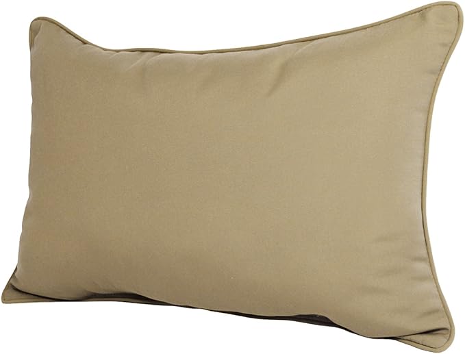 Comfort Classics 22W x 14D x 4H Sunbrella Outdoor Lumbar Pillow Inc. Made in USA (in Antique Beige)