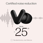 Alpine Silence Earplugs for Sleep, Focus & Travel - V-Shape Snug Fit & Soft Oval Tips – 4 Sizes XS/S/M/L - Comfortable, Reusable Hearing Protection - 22dB – Black