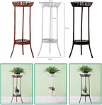 YANMENG Metal Iron Tall Plant Stand Indoor Outdoor, Sturdy Planter Stand, Corner Display Shelf, Weight Capacity 50 lbs(32in, White)