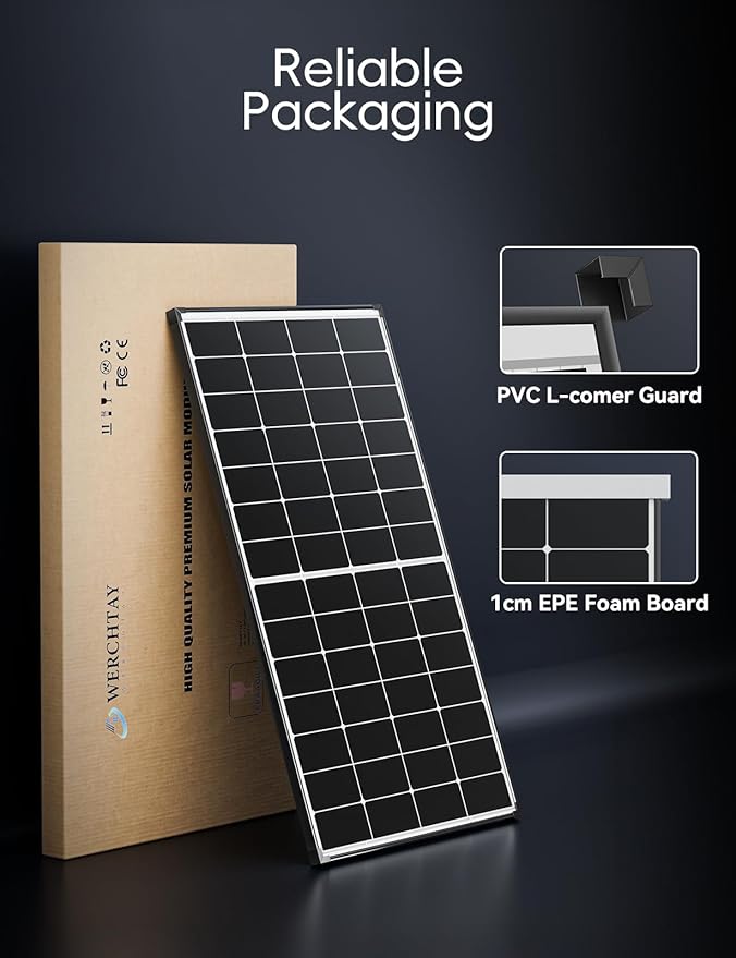 440 Watt Solar Panel,25.4% High Efficiency Perovskite Solar Cells,10BB Hidden Busbar Technology,12v/24v Solar Panels for Off-Grid Systems, RV, Boat, Cabin, Backup Power