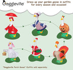 Fox Valley Traders Gaggleville Porch Goose Baby Statue – Charming 17" Outdoor Decorative Figurine for Garden, Patio, or Entryway Accent