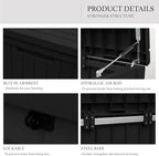 AJP Distributors 120 Gallon Outdoor Storage Box, Rain Waterproof Resin Deck Box, Lockable Large Storage Container for Patio Furniture, Cushions, Garden Tools, Sports Equipment and Pool Supplies Black