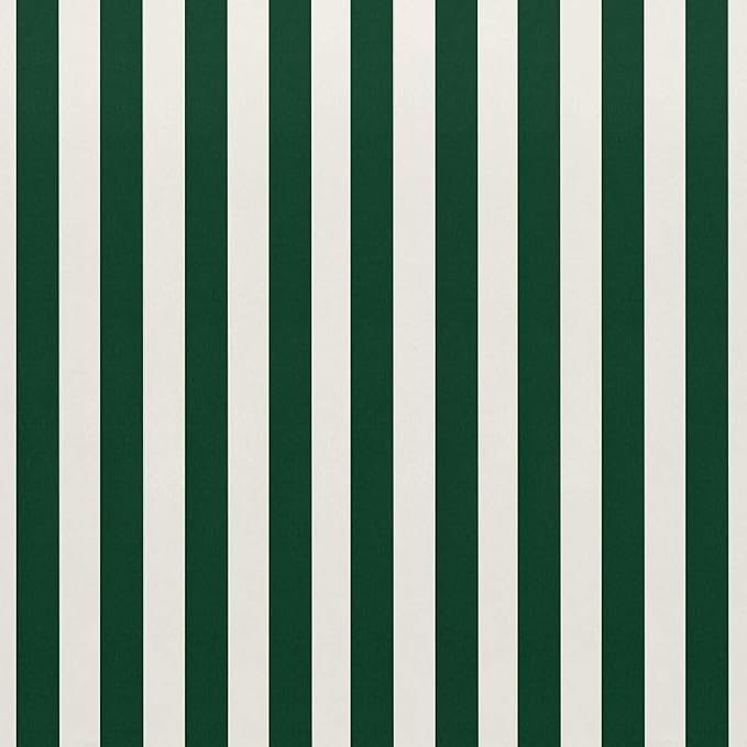 RSH DECOR Deep Seating Cushion with Pillow Back | 23” x 25” x 5" Seat | Water and Fade-Resistant Spun Fabric | Made in USA | Outdoor Chair Cushion Set for Patio (Hunter Green & White Stripe)
