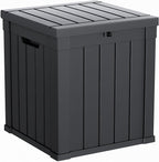 50 Gallon Outdoor Storage Box – Resin Deck Box with Lockable Lid, Waterproof Patio Furniture Storage for Tools, Garden & Yard Organization