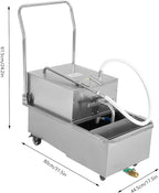 Mobile Fryer Filter Machine, 550W 110V 55L/14.53 Gal Commercial Oil Filler Cart Truck Separator Stainless Steel Cooking Oil Filtration System with 32L/8.45/Gal/min Pump for Supermarket Restaurant
