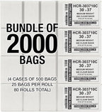 Aluf Plastics High Density Trash Bags, 30 Gallon, 2000 Count, 10 Micron (eq), 30" x 37", Clear, for Bathroom, Office, Industrial, Commercial, Janitorial, Municipal, Recycling