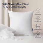 MIULEE Pack of 4 18x18 Inch Outdoor Pillow Inserts Waterproof Decorative Throw Pillow Insert, Square Lumbar Garden Pillow Form for Patio Sofa Couch