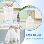OKKEAI 3 Gallon Drawstring Trash Bags, White Small Bathroom Garbage Bags – 90 Count Tear-Free, Heavy Duty Printed Liners, Leak-Proof White Trash Bag for Kitchen, Office, Multipurpose Use
