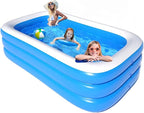 Inflatable Pool for Kids and Adults, Inflatable Swimming Pool 120" X 72" X 22" Oversized Thickened Family Swimming Pool for Toddlers, Outdoor, Garden, Backyard, Summer Water Party.