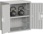 Amopatio Outdoor Storage Cabinet Waterproof with 1 Shelf, Patio Storage Shed All Weather Use for Lawn Care Accessories, 19.7" D x 29.5" W x35.4 H, Gray