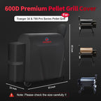 Comnova Grill Cover for Traeger Pro 34 & 780 Series - 600D Wood Pellet Smoker Cover for Traeger Waterproof & Heavy Duty, Premium Pellet BBQ Cover for Treager Pro 34, Pro 780, Texas, Z Grills and More