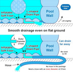 Inflatable Pools for Kids and Adults, 82" X 57" X 25" Kiddie Pools with Inflatable Soft Floor, Durable Family Swimming Pool for Backyard, Garden or Indoor (Blue)