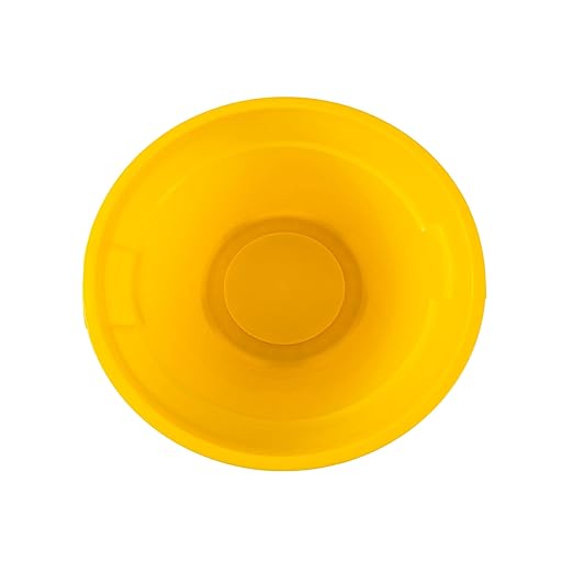 20 Gallon Trash Can With Lid Round Ingredient Storage Containers Recycling Bin Kitchen Garbage Can Office Garbage Can Trash Barrel Plastic Barrel Yard Waste Bin Outdoor Trashcan (5, Yellow)