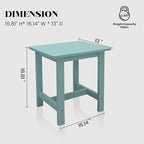 Outdoor Side Table, Weather Resistant Double Small Adirondack Side Table, Outdoor Indoor End Table for Chair, 17" Patio Table for Pool, Deck and Porch, Black (Item1, Dark Blue)