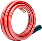 Solution4Patio Short Lead-in Red Garden Hose 3/4 in. x 10 ft. -Heavy Duty Durable Flexible Lightweight Water Pipe -Brass Aluminum Male/Female Fittings for Household & Commercial -Kink Free, No Leaking