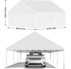 20'X20' Party Tent with Removable Sidewall Windows, Outdoor Heavy Duty Wedding Gazebo, Event Shelter Wedding Canopy Tent for Parties Carport BBQ, White & Wave Edge