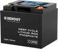 RENOGY 12V 50Ah Core Series Deep Cycle Lithium Iron Phosphate, 5000 Deep Cycles, FCC Certificates, BMS Upgrade, Backup Power for Trolling motor, Cabin,Marine, Off-Grid Home Energy Storage