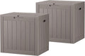 31 Gallon Outdoor Storage Box, Waterproof Resin Deck Box with Lockable Lid – Storage Cabinet for Patio Furniture, Pool Supplies, Garden Tools – Indoor & Outdoor Use(2Box/Set)
