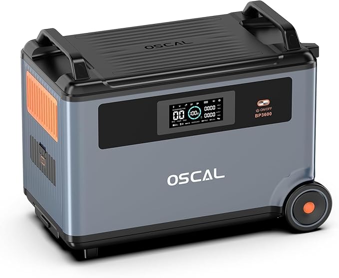 OSCAL PowerMax 6000 Dedicated Expansion Battery Pack, 3600Wh LiFePO4 Solar Generator, Extra Battery Backup for Home, Balcony Power Plant, Camping, RV, Travel, Emergency Power Outage