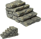 3 Pcs Miniature Resin Bridge Stair Stone Straight Bridge Stairs Stone Steps Garden Fairy Ornament Flower Pot Plant Micro Landscaping Decor Bonsai Craft Straight Stairs Outdoor Statues Outdoor Décor