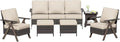 6 Piece Patio Furniture Set, Wicker Patio Conversation Set with Patio Chair and Outdoor 3-Seater Sofa and 2 Ottomans and Side Table for Deck Yard and Poolside