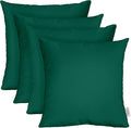 RSH DECOR: Sunbrella Square Throw Pillows Set of 4 | 17" x 17" | Water and Fade-Resistant Performance Fabric | Outdoor Pillow Covers with Down-Alternative Inserts | Canvas Forest Green