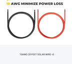 BougeRV 20 Feet 10AWG Solar Wire Solar Panel Wire Pure Copper Wire (20FT Red + 20FT Black)