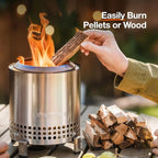 Solo Stove Mesa XL, 7 Inch Tabletop Fire Pit with Stand - Smokeless, Stainless Steel Fire Pit for Camping, Outdoor & Patio- Wood Burning or Pellet Fueled Portable Bonfire, 2.3lbs, Mulberry