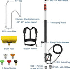 24FT Telescoping Pressure Washer Wand Kit - Extension Pole, Gutter Cleaner, Brush & 5 Nozzles for Roof, Deck, Vehicle, Sidings