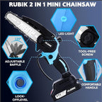 Mini Chainsaw Cordless, 8 Inch &6 Inch Electric Chain Saw, Battery Powered Handheld Tree Saw for Branch Pruning and Gardening, Brushless Chainsaw, Garden Yard Guru Tools, Gifts for Men Dad Husband