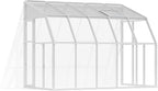 Palram Canopia Rion Sun Room 6 Ft. x 10 Ft. Solarium, Lean-to Greenhouse DIY Kit, Attach to House, Large Twin Wall Polycarbonate, 100% UV Protection for Porch, Patio Outdoors with Window Vent (White)