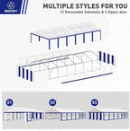 GREEN PARTY 20x40FT Party Tent Heavy Duty, Large Wedding Event Shelters with 7 Carry Bags & Removable Sidewalls, Outdoor Canopy Gazebo Commercial Tents for Parties Carport Camping Garden Patio