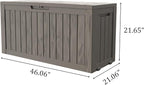 90 Gallon Outdoor Cushion Storage - Waterproof Deck Boxes for Outdoor, Space-Saving Deck Box with Lock for Patio/Pool Accessories, UV-Resistant Resin, Granite Grey