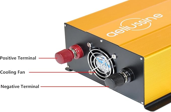 1500W Pure Sine Wave Inverter-24V DC to 110V 120V AC Power Converter with 2 AC Outlets, 24 Volt Power Inverter for Truck, Rv, Camping, Home, Emergency Power