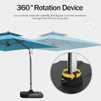 Domi 10x10ft Auto-Bloom Patio Umbrella - Outdoor Large Square Cantilever Umbrella, Heavy Duty Windproof Offset Aluminum Sun Shade with UV Protection for Beach, Pool, Balcony, Porch, Deck, Lake Blue