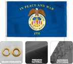 AGAS Large United States Merchant Marines Flag 5x8 Ft - Printed 200D Nylon Canvas Header Two Brass Grommets Big USA Merchant Marines Flag