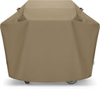 SunPatio Gas Grill Cover 60 Inch, Heavy Duty Waterproof Outdoor Barbecue Cover with Sealed Seam, FadeStop Material, All Weather Resistant Compatible for Weber CharBroil Nexgrill Grills and More, Taupe