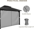 BPS 12' x 14' Gazebo Curtain Privacy 4-Panel Sidewall Outdoor Replacement Shade (Only Curtain)
